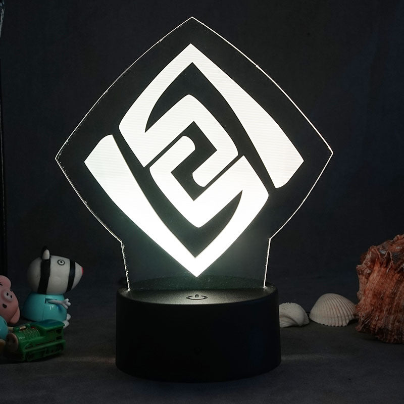 Geo Gesnhin Impact LED Light Genshin Night Lamp Gaming Room Decor (3)