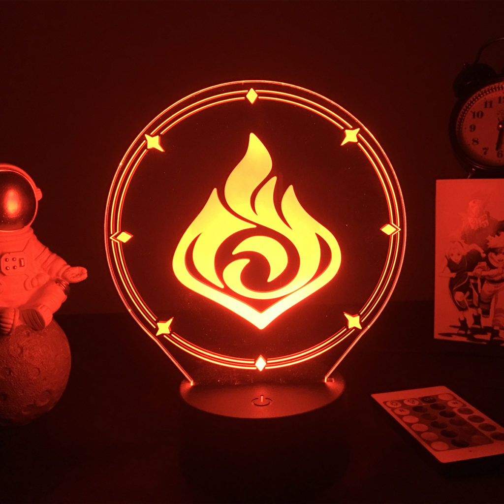 Gesnhin Impact Elements LED Night Light Genshin Desk Lamp Cool Genshin Gifts (4)