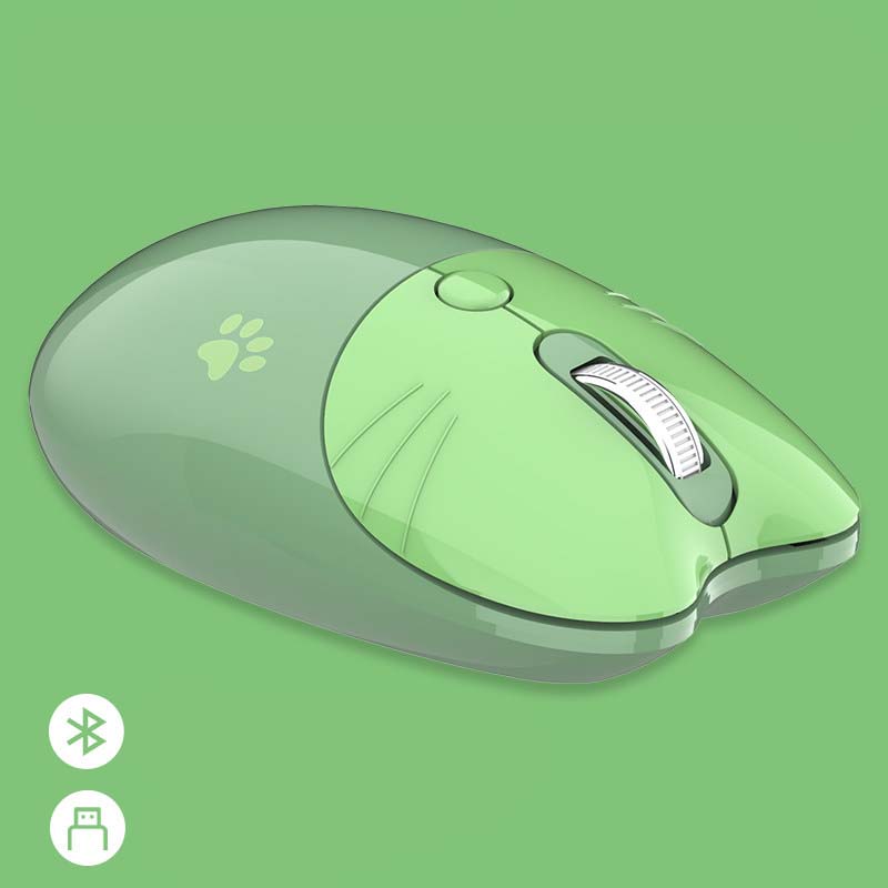 Green Bluetooth Wireless Mouse for Laptop Silent 2.4G Wireless Mice Noiseless Bluetooth 5.0 Mice (8)