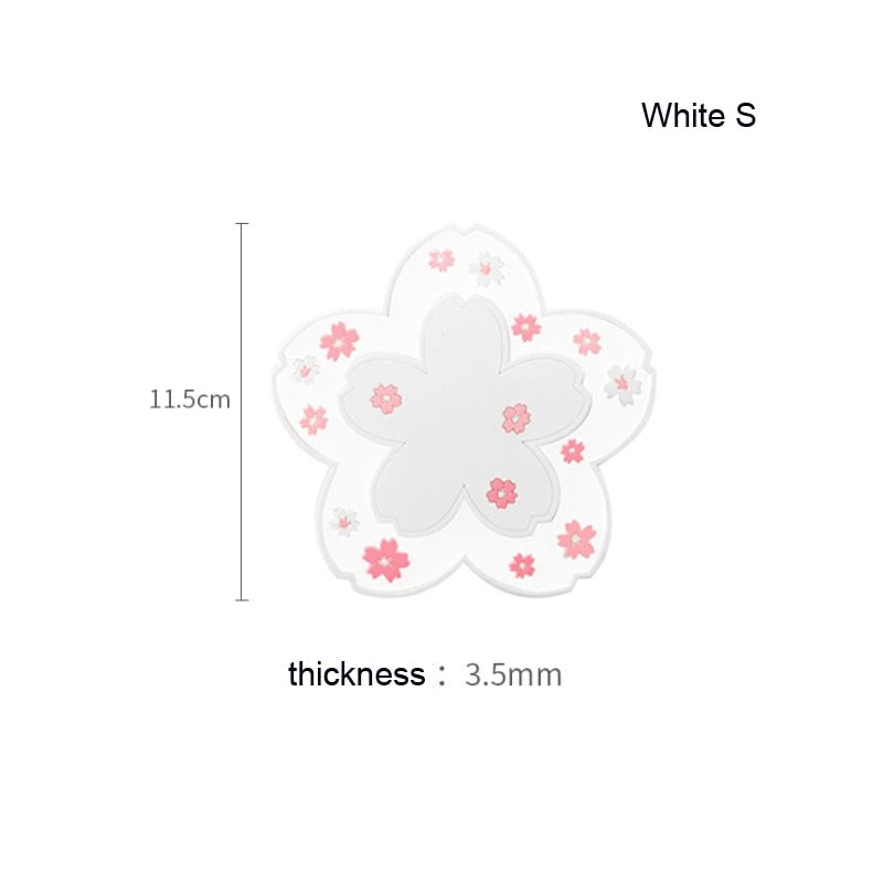 Kawaii Sakura Coffee Coaster - Silicone/Pink/White