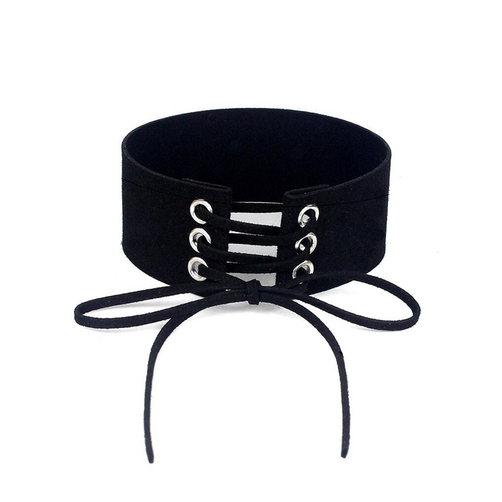 Harajuku Gothic Lace-Up Choker Necklace