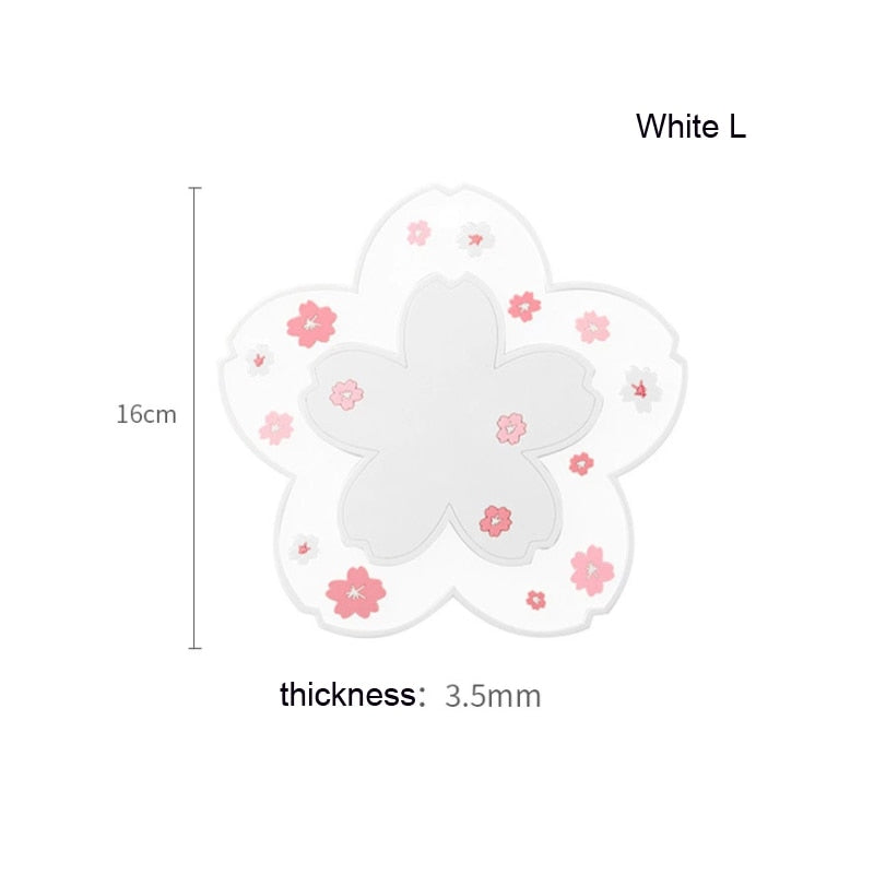 Kawaii Sakura Coffee Coaster - Silicone/Pink/White