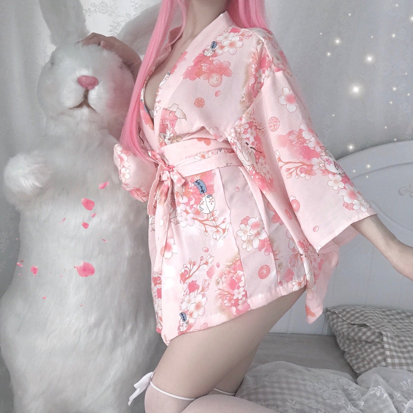 Japanese-inspired Kimono with Floral Pattern