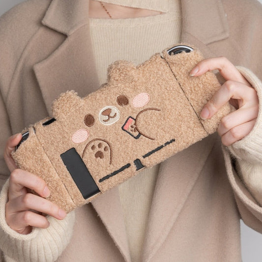 Teddy Bear Plush Switch Case with Optional Grips