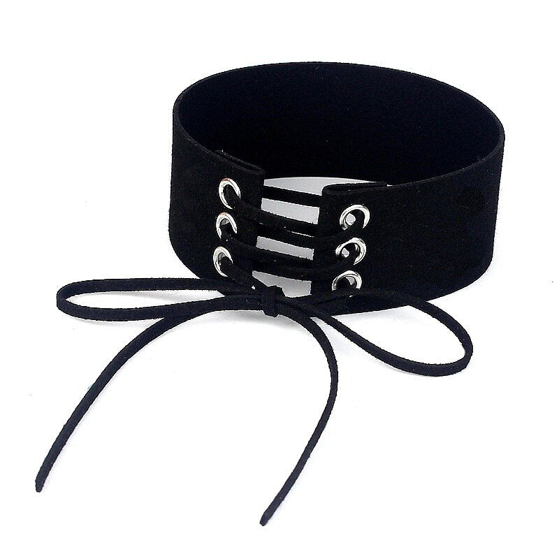 Harajuku Gothic Lace-Up Choker Necklace