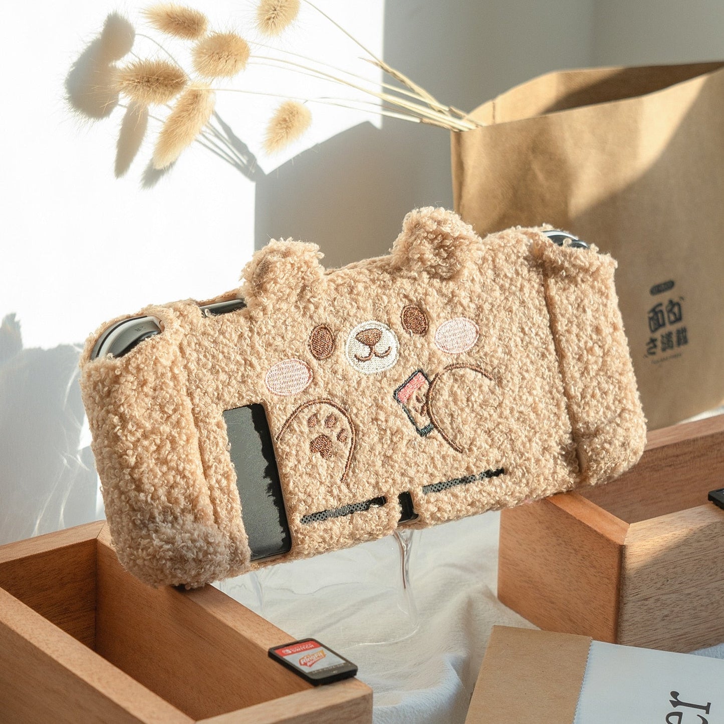 Teddy Bear Plush Switch Case with Optional Grips