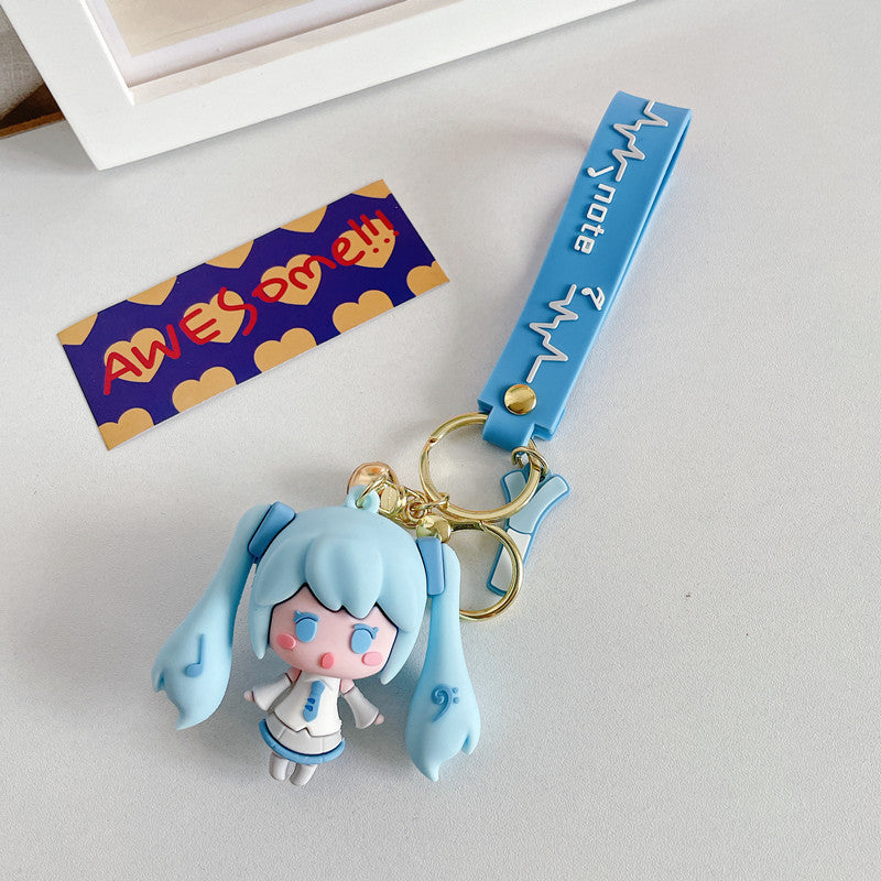 Hatsune Miku Keychain Wristlet Cute Miku Accessories Miku Key Rings Kawaii Miku Gifts (2)