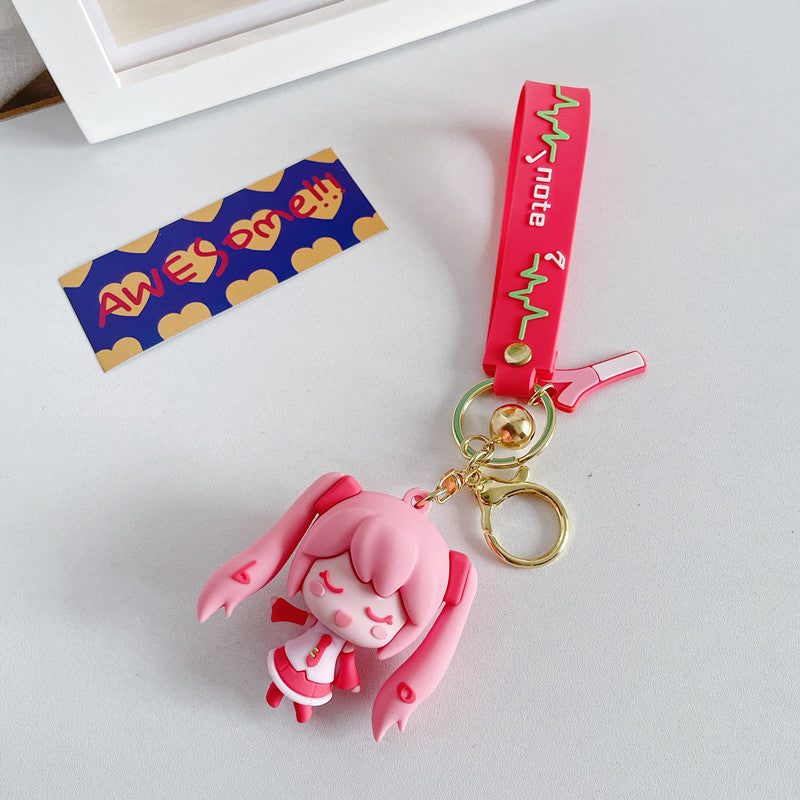 Hatsune Miku Keychain Wristlet Cute Miku Accessories Miku Key Rings Kawaii Miku Gifts (8)