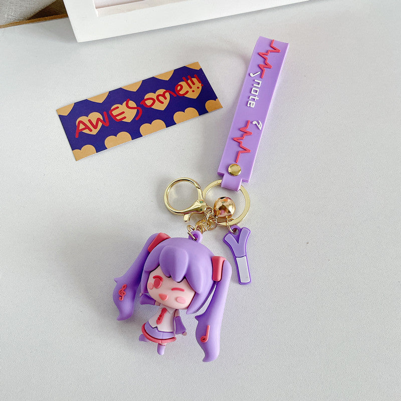 Hatsune Miku Keychain Wristlet Cute Miku Accessories Miku Key Rings Kawaii Miku Gifts (9)