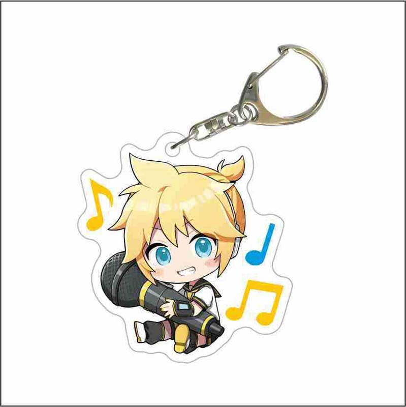 Hatsune Miku Project DIVA Kagamine Len Acrylic Charm Cute Miku Keychains (6)