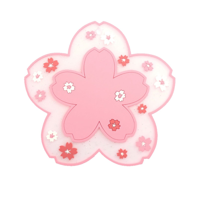 Kawaii Sakura Coffee Coaster - Silicone/Pink/White