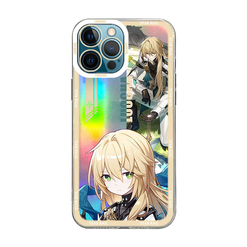 Holographic Luocha Honkai Star Rail iPhone Case Cute Star Rail OnePlus Huawei Xiaomi Oppo Case (5)