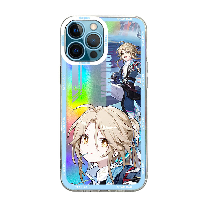 Holographic Yanqing Honkai Star Rail iPhone Case Cute Star Rail OnePlus Huawei Xiaomi Oppo Case (2)