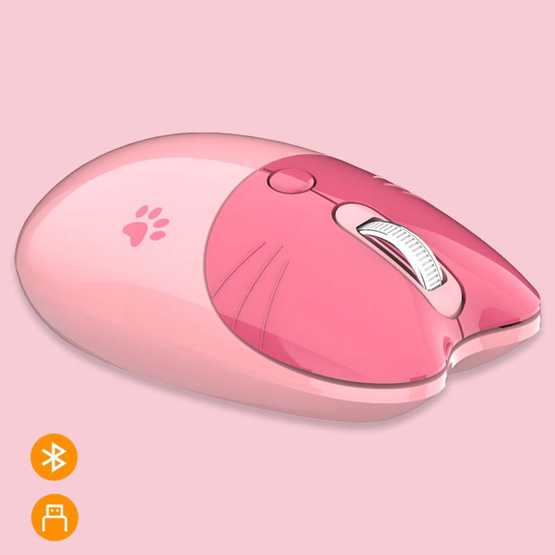 Hot Pink Cute Bluetooth Wireless Mouse for Laptop Silent 2.4G Wireless Mice Noiseless Bluetooth 5.0 Mice (6)