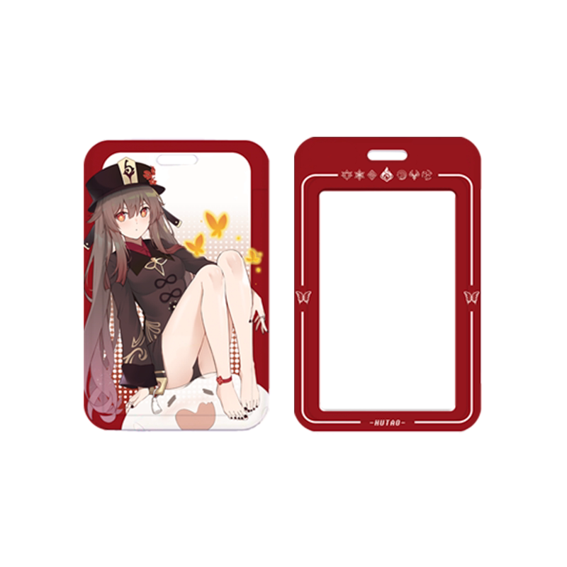Hu Tao Genshin Impact Card Holder Genshin Badge Holder Genshin Hu Tao Key chains (2)