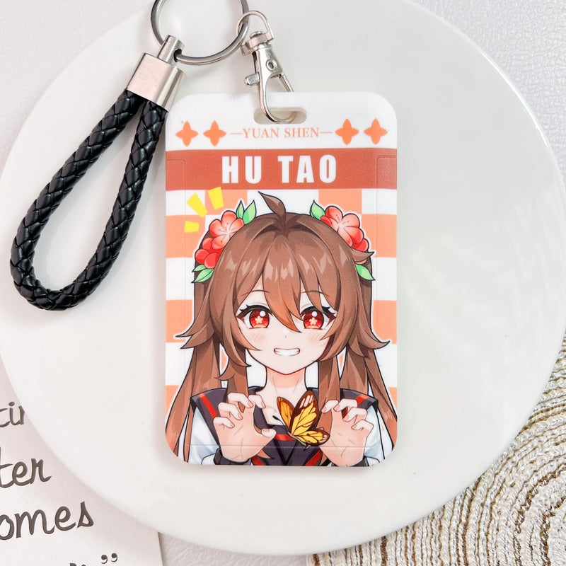 Hu Tao Genshin Impact Card Holders Modern Genshin Fanart Badge Holders (19)
