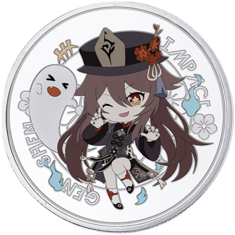 Hu Tao Genshin Impact Coin Genshin Impact Collectible Coins Cute Genshin Art (3)