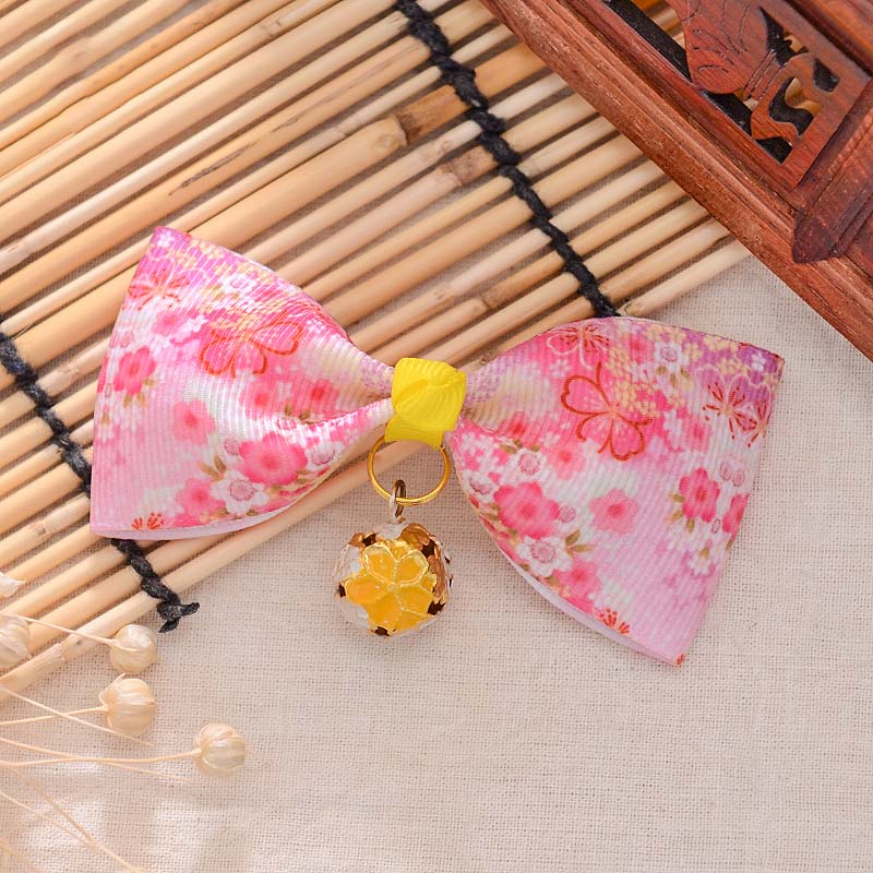 Japanese Style Cat Bow Ties Cute Pet Neckwear Flowers Pet Bows Floral Accessories Gift for Cat Owners (1)