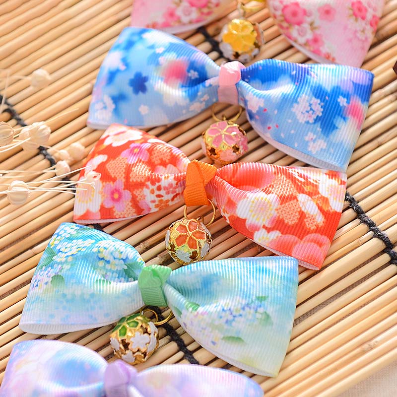 Japanese Style Floral Cat Bow Ties