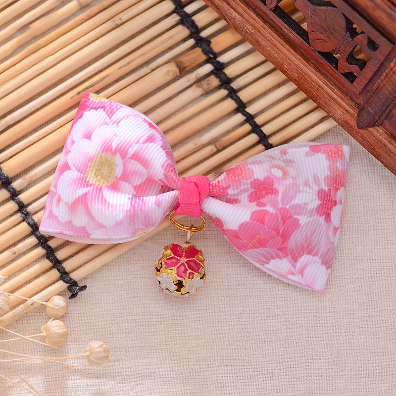 Japanese Style Cat Bow Ties Cute Pet Neckwear Flowers Pet Bows Floral Accessories Gift for Cat Owners (11)