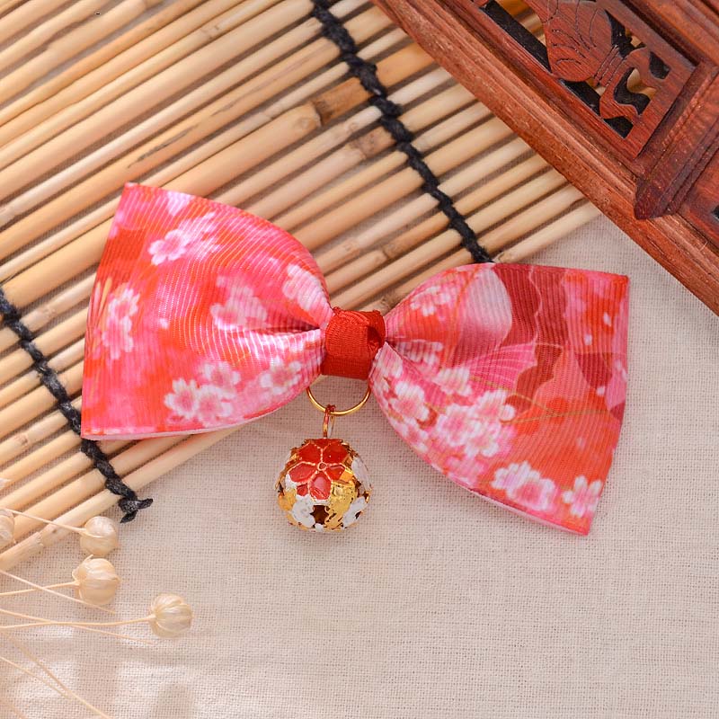 Japanese Style Cat Bow Ties Cute Pet Neckwear Flowers Pet Bows Floral Accessories Gift for Cat Owners (3)