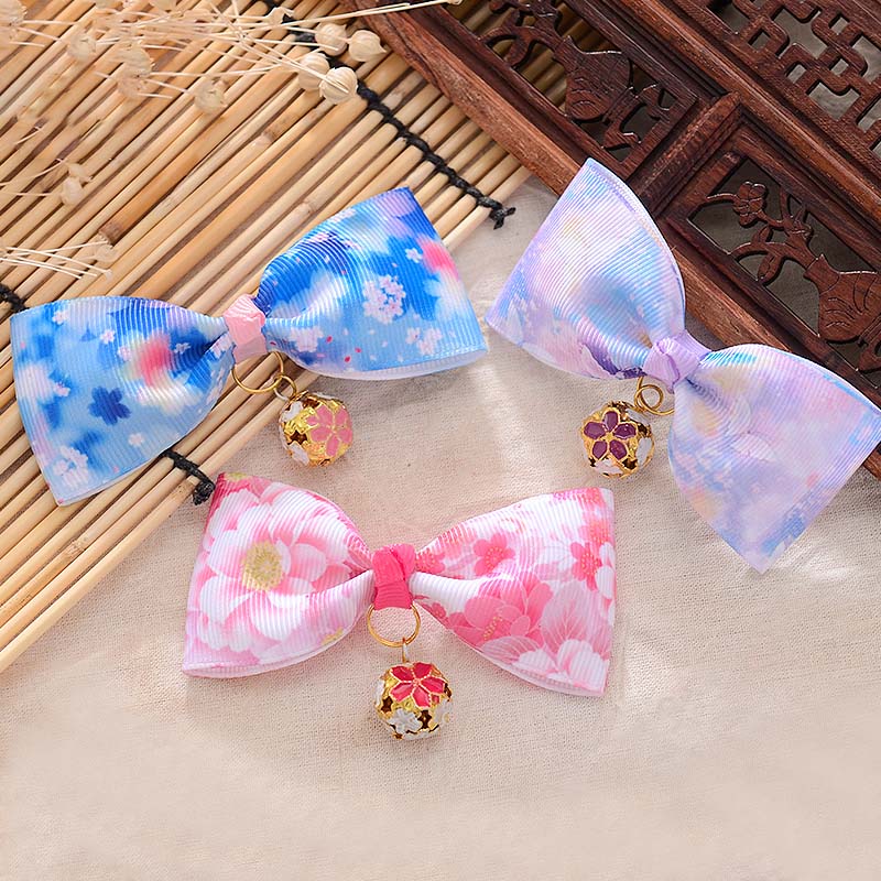 Japanese Style Floral Cat Bow Ties