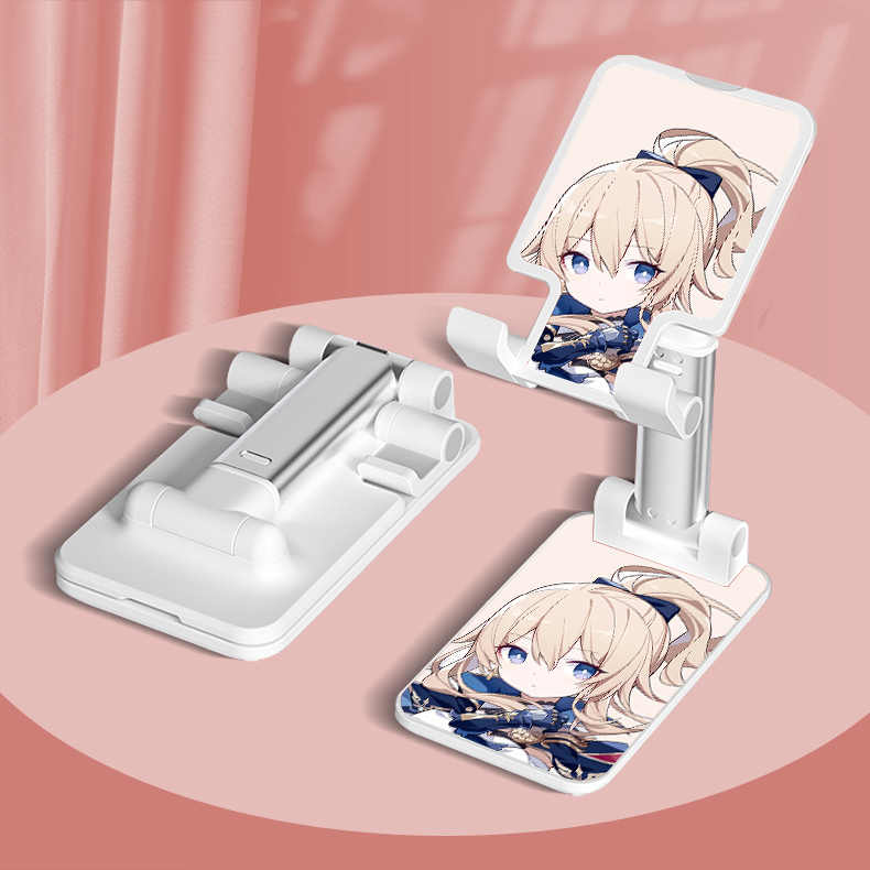 Jean Genshin Impact Phone Stand Chibi Genshin Fanart Foldable Desk Phone Holder (6)