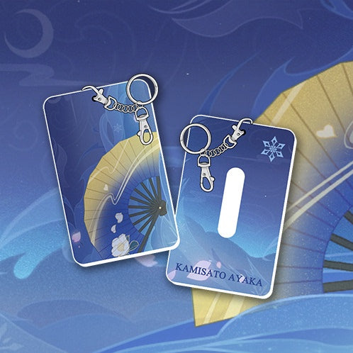 KAMISATO AYAKA Genshin Impact Badge Holder Genshin Student ID Holders Keychain Genshin Gifts