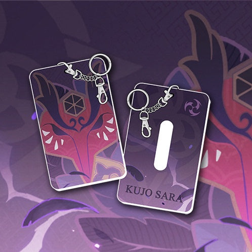 KUJO SARA Genshin Impact Badge Holder Genshin Student ID Holders Keychain Genshin Gifts
