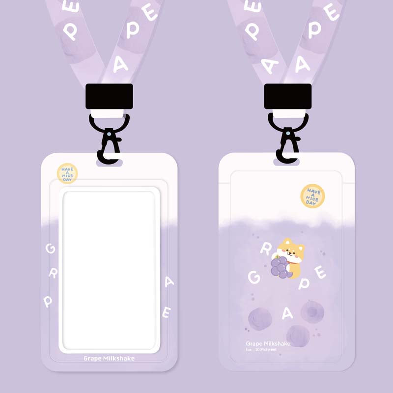 Kawaii Card Holder Lanyard Keychains Peach Fruit Art Cute Food Art Pastel Lanyard for Keys (3)