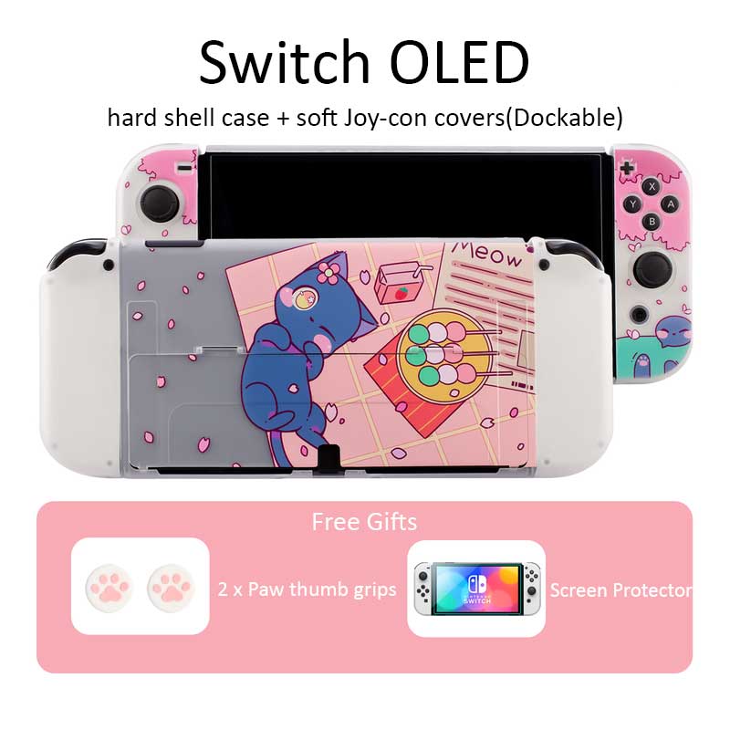 Kawaii Cat Switch OLED Shell Case Dockable Switch Covers (3)