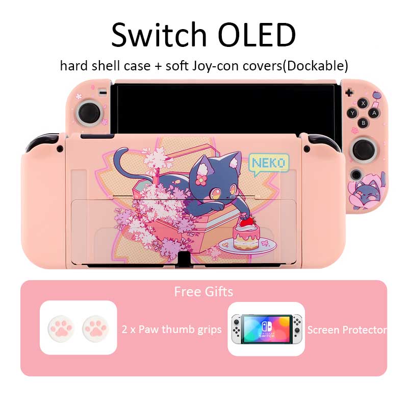 Kawaii Cat Switch OLED Shell Case Dockable Switch Covers (4)