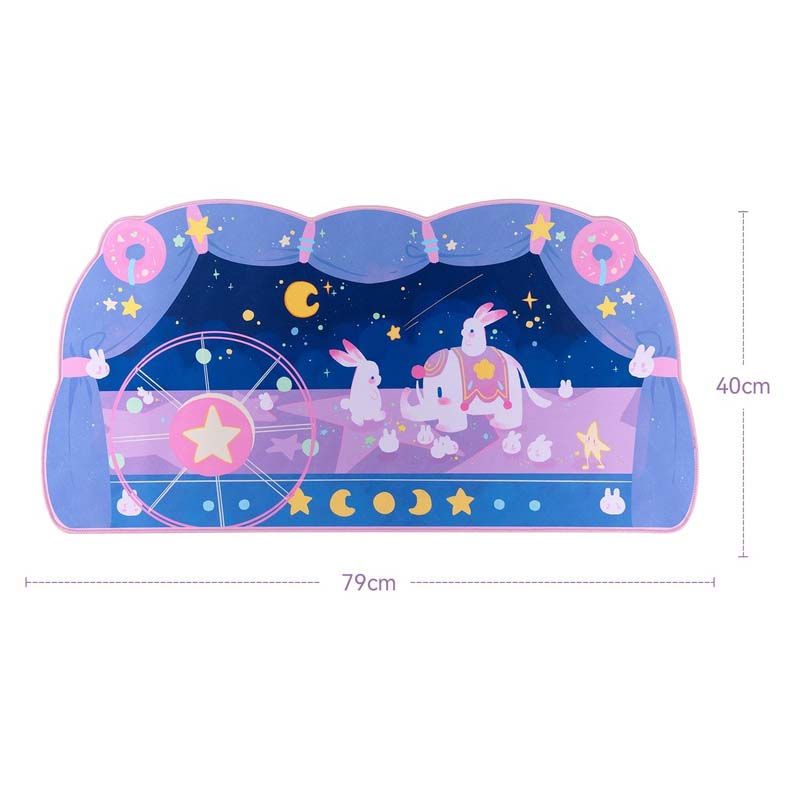 Kawaii Circus Desk Mat with Rabbits