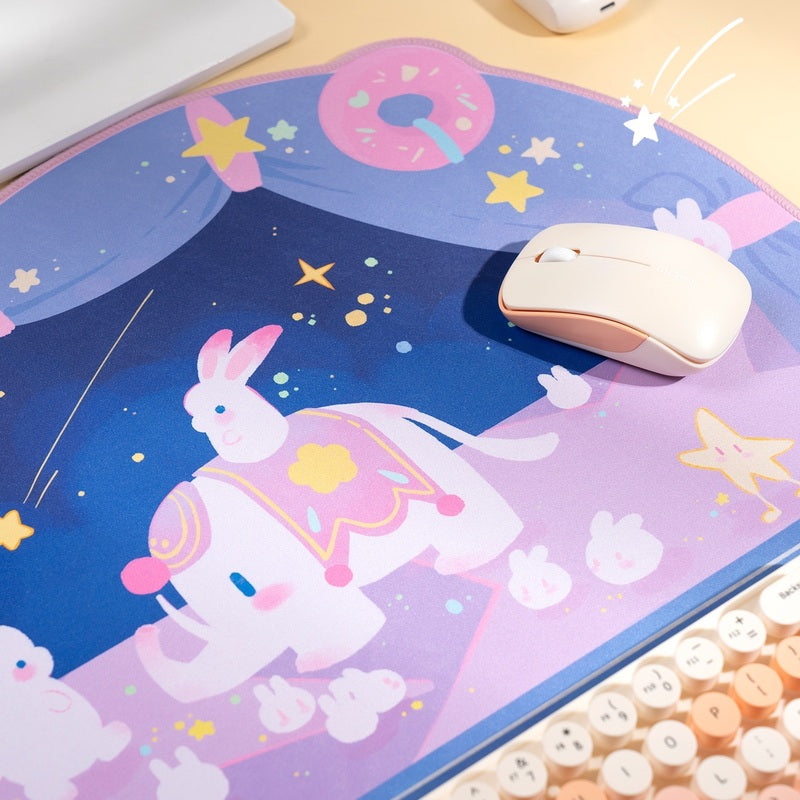 Kawaii Circus Desk Mat with Rabbits