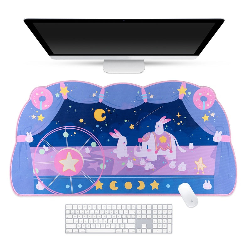 Kawaii Circus Desk Mat with Rabbits