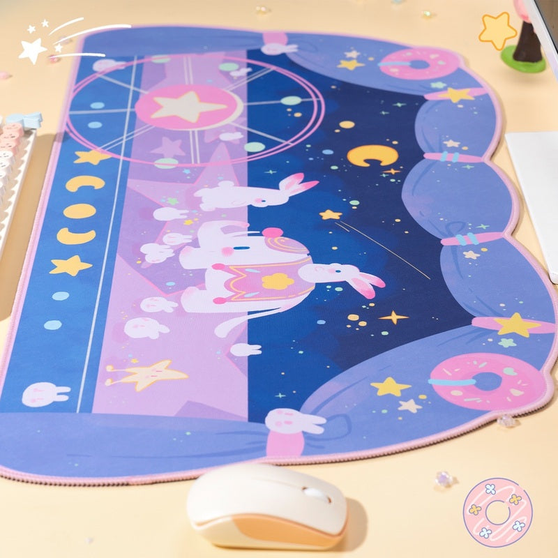 Kawaii Circus Desk Mat with Rabbits