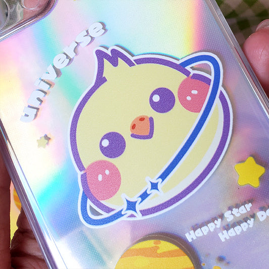 Kawaii Cockatiel iPhone Case Cute Bird Art Parrot Space Planet (2)