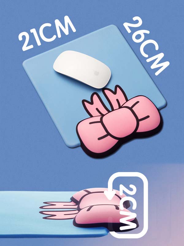 Kawaii Bow Tie Mouse Pad with Wrist Rest