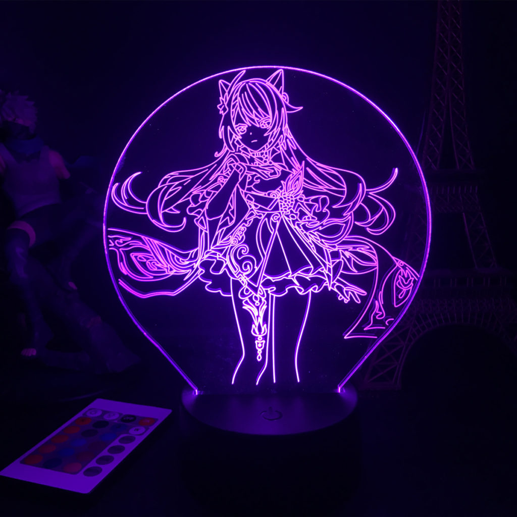 Keqing Night Light Color Changing LED Light Keqing Gesnhin Impact Lamp 3579