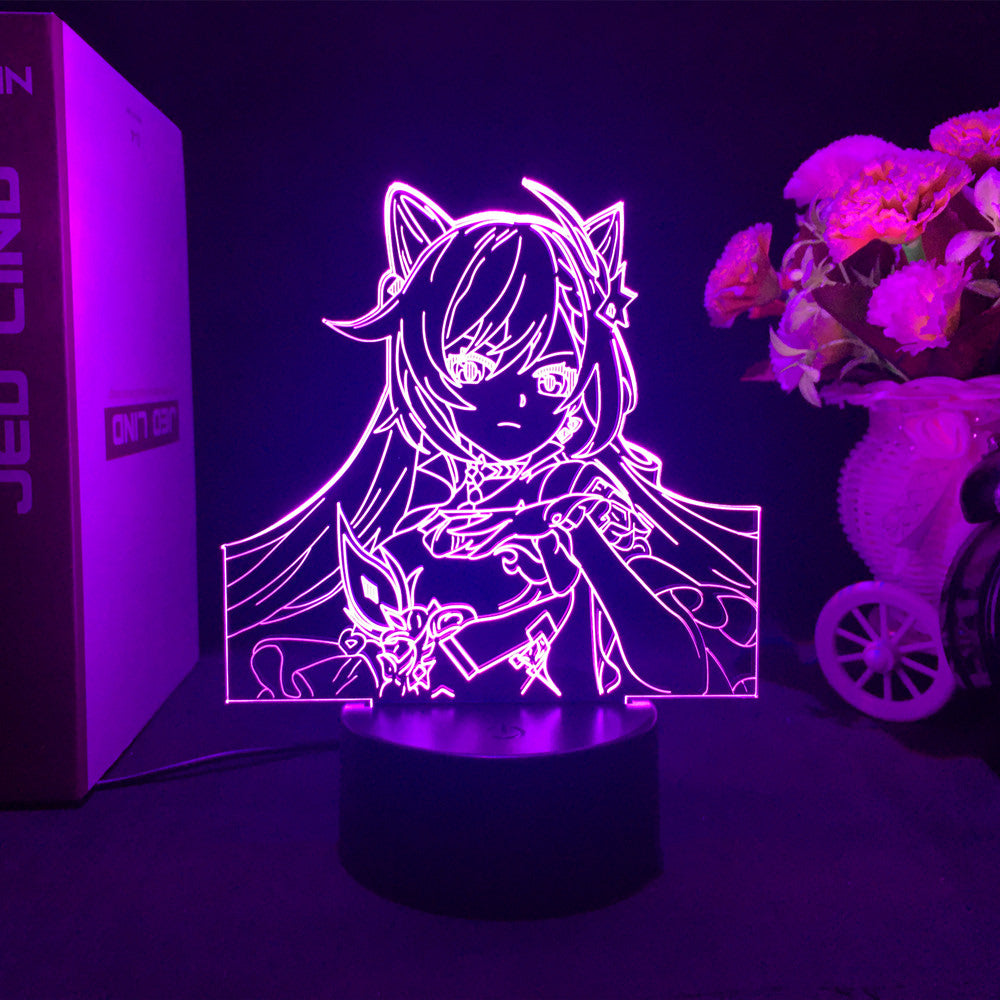 Keqing Night Light Color Changing LED Light Keqing Gesnhin Impact Lamp 4699