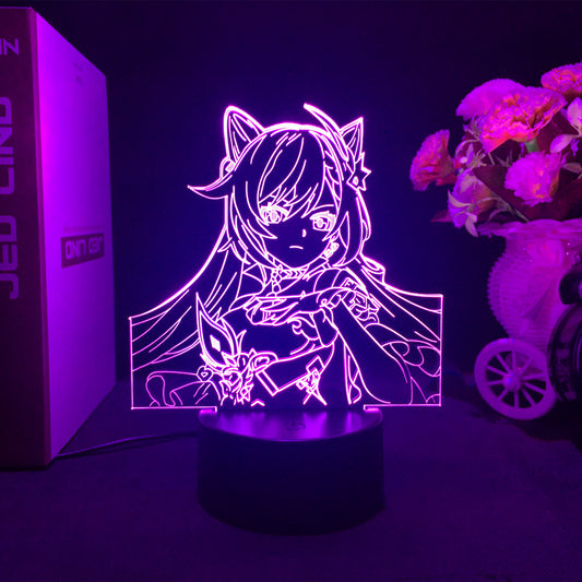 Keqing Night Light Color Changing LED Light Keqing Gesnhin Impact Lamp 4699