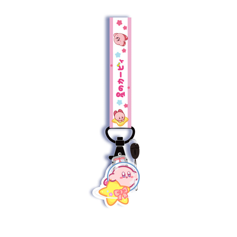 Kirby Lanyard Necklace Cute Kirby Phone Strap Kirby Charms Kawaii Kirby Accessories (2)