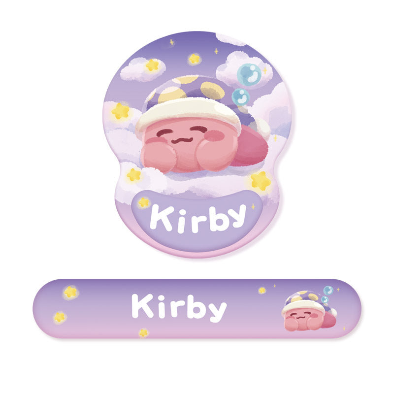 Kirby Mouse Pad & Purple Keyboard Wrist Rest