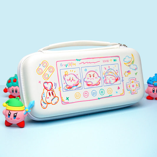 Kirby Switch Travel Case Cute Kirby Doodle Switch OLED Carrying Case Kawaii Kirby Drawings (2)