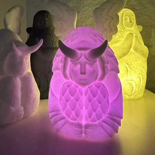 LED Hylia Goddess Statue Lamp Zelda TOTK BOTW Horned Statue Night Lights (2)