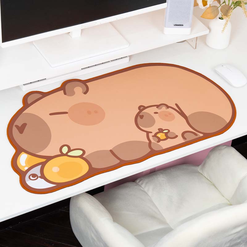 Large Capybara Gaming Desk Mat