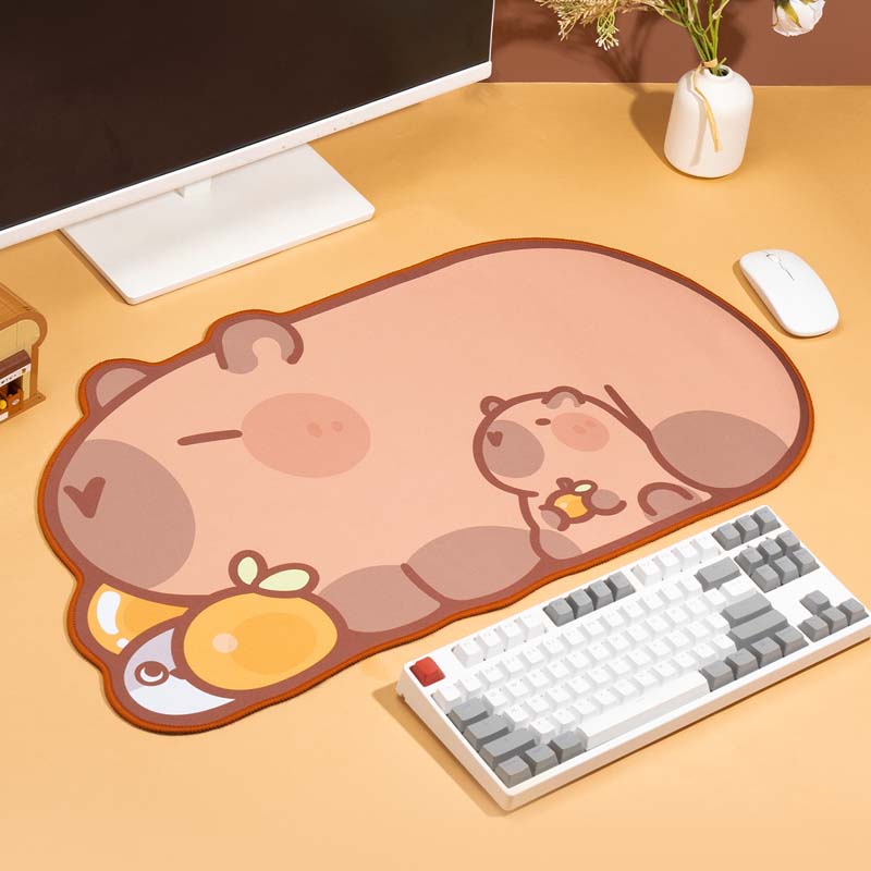 Large Capybara Gaming Desk Mat