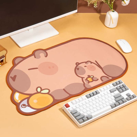 Large Capybara Gaming Desk Mat