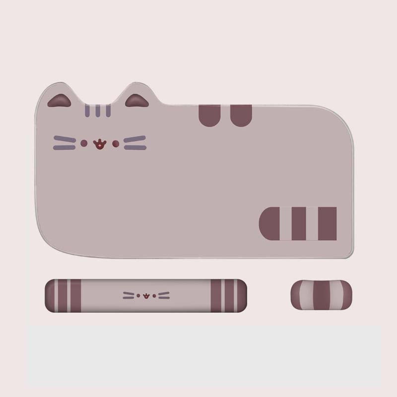 Large Cat Gaming Mouse Mat Cute Keyboard Wrist Rest Set (1)