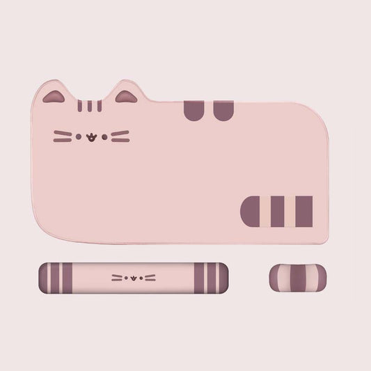 Large Cat Gaming Mouse Mat Cute Keyboard Wrist Rest Set (7)